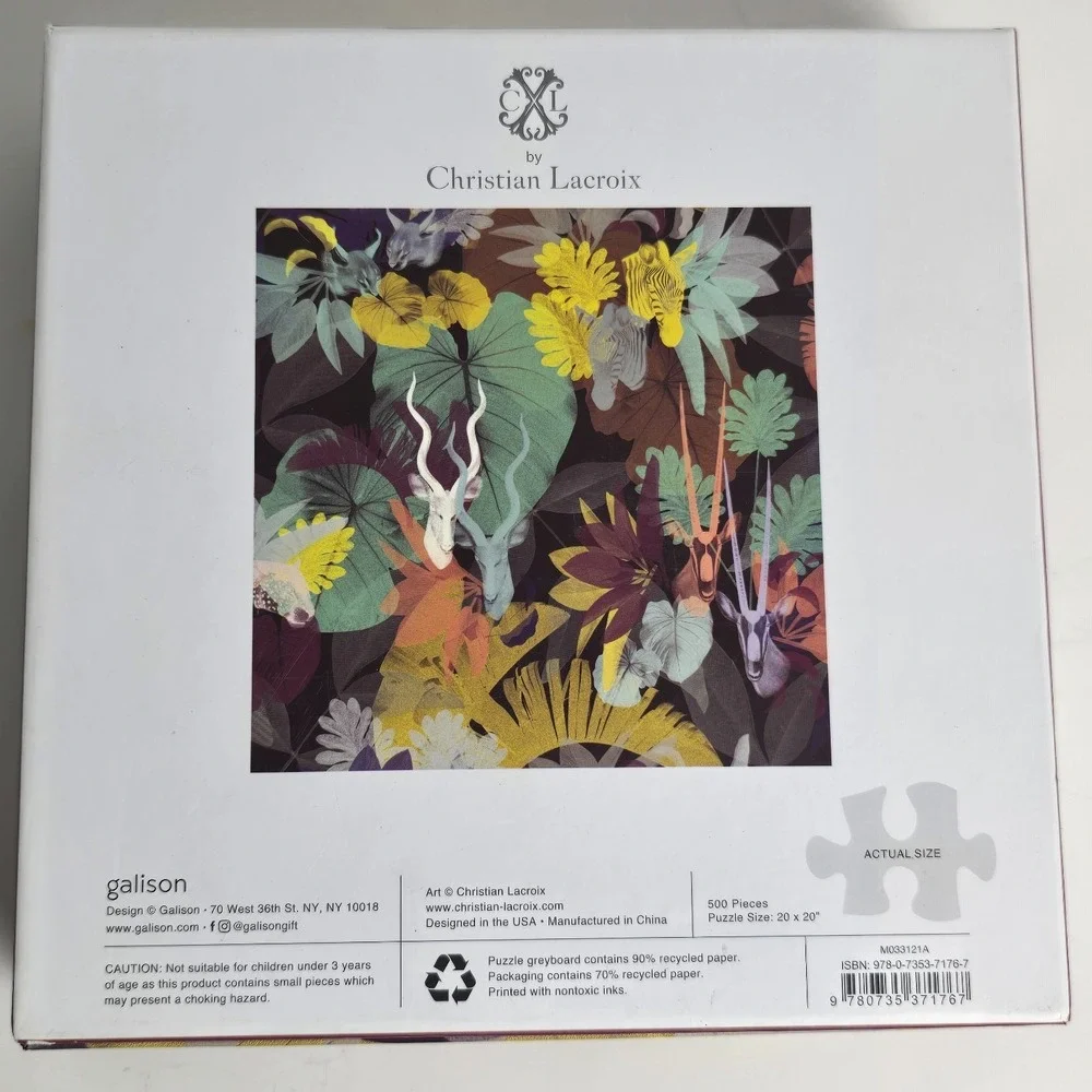 Christian Lacroix 500 Pieces Puzzle 20 X 20 Galison New Sealed